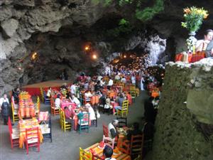 After a morning walking through the Pyramid's a beer in a cool cave was refreshing!